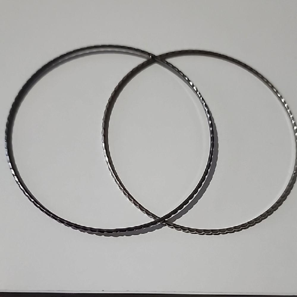 Silver and black Bangle Bracelets